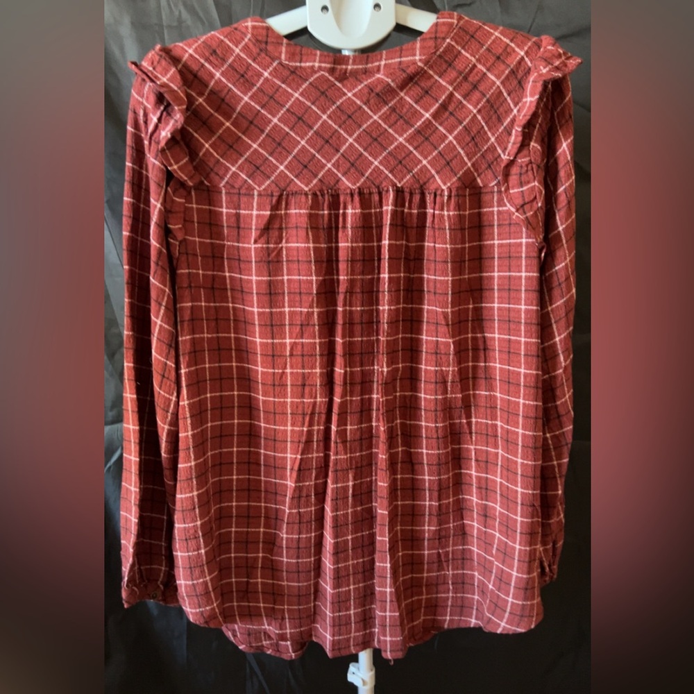 Torrid- Brown Plaid Women's Top - Picture 4 of 9